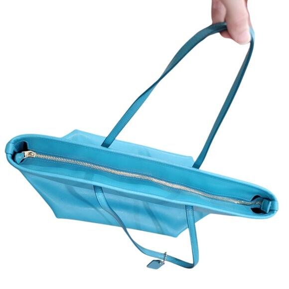 Coach Street Zip Tote Shoulder Bag Crossgrain Leather Womens Handbag Purse Large - Picture 8 of 11